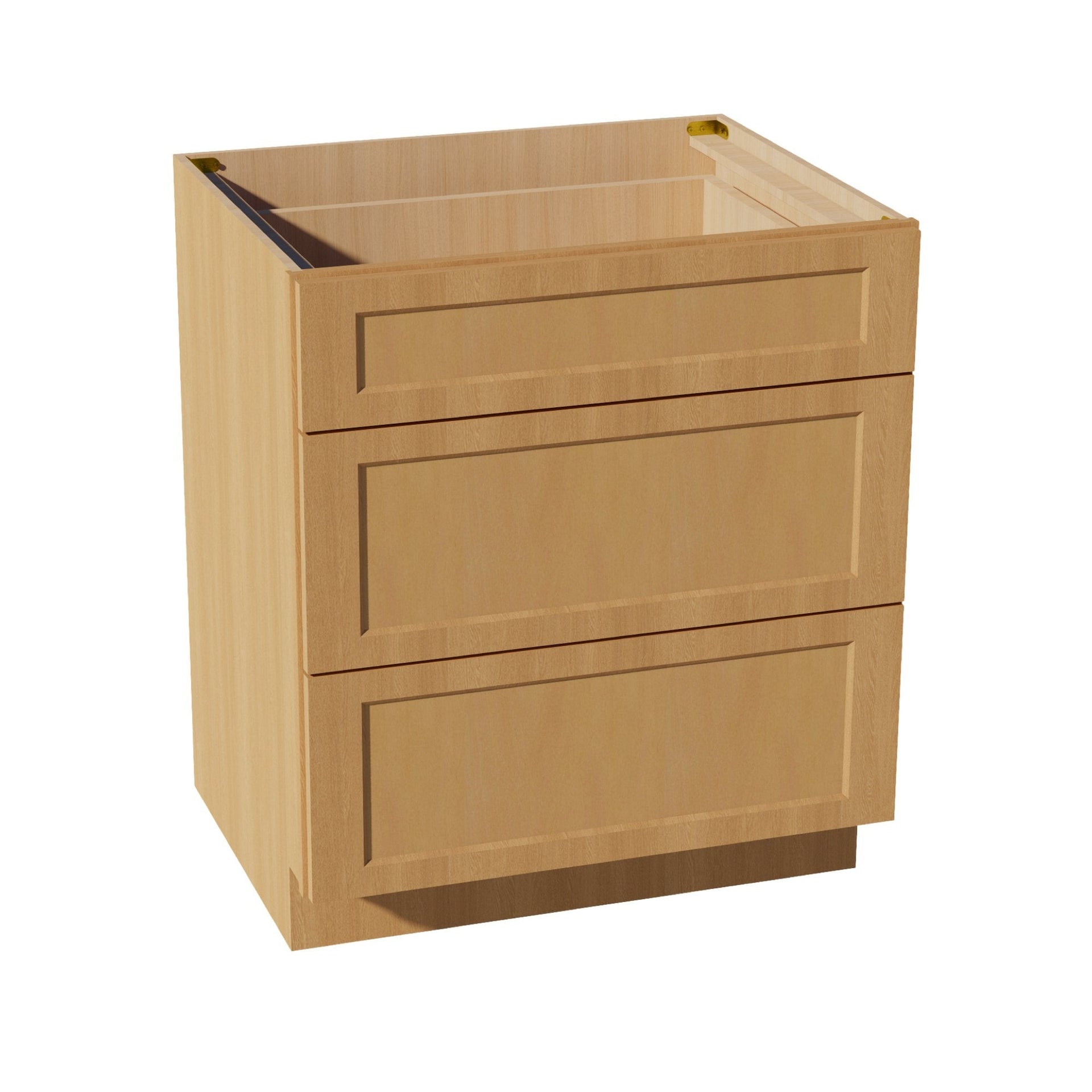 DB30-2-ST  Base Cabinet 3 Drawers - Shaker Style - Timber   30"W x 34-1/2"H x 24"D