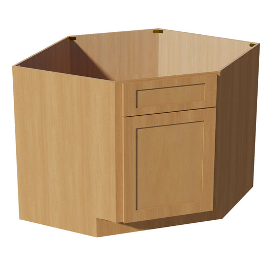 DSB42-ST  Base Cabinet 1 Door 1 False Drawer Corner Sink - Shaker Style - Timber   27"W x 34-1/2"H x 24"D