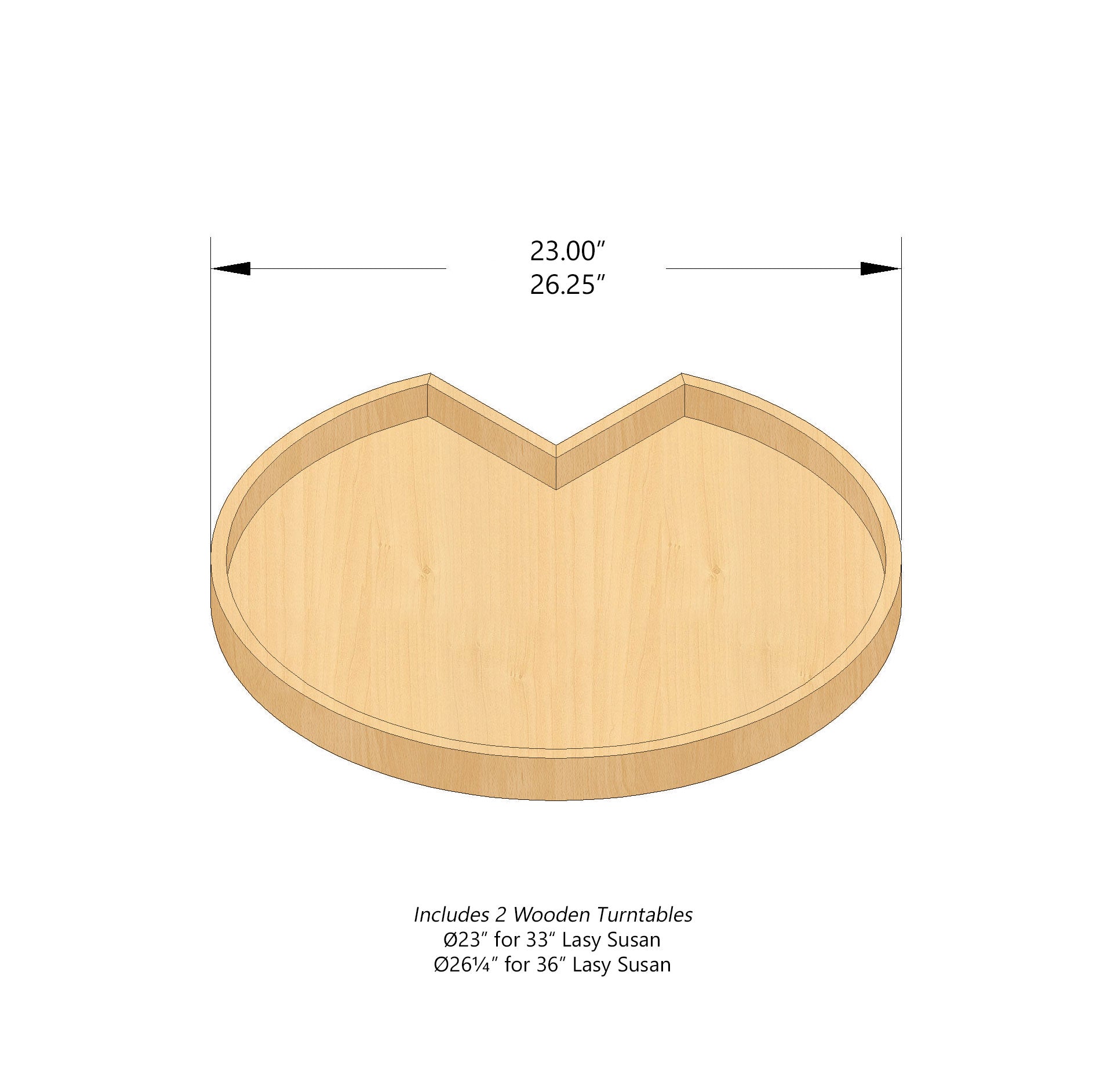 LSB33-ST  Base Cabinet 2 Door Corner Lazy Susan  - Shaker Style - Timber   16-1/2"x16-1/2"W x 34-1/2"H x 24"D