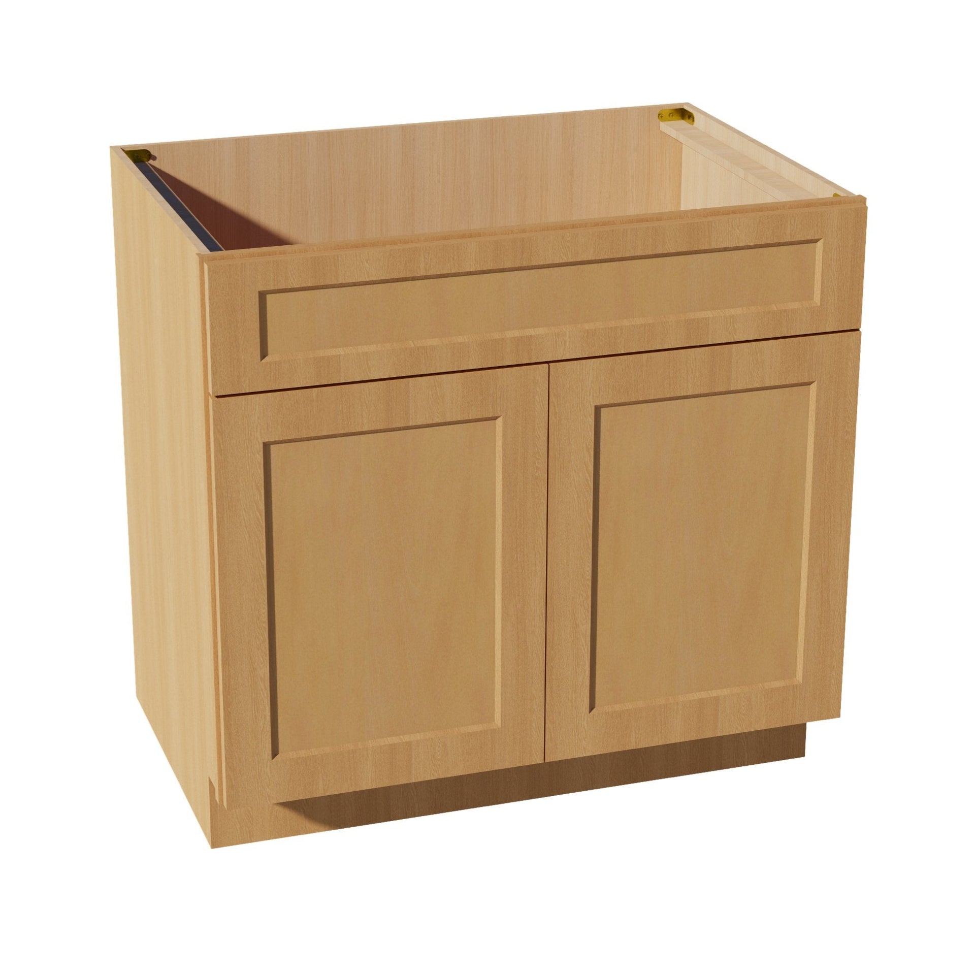SB36-ST  Sink Base Cabinet 2 Door 2 False Drawer  - Shaker Style - Timber   36"W x 34-1/2"H x 24"D