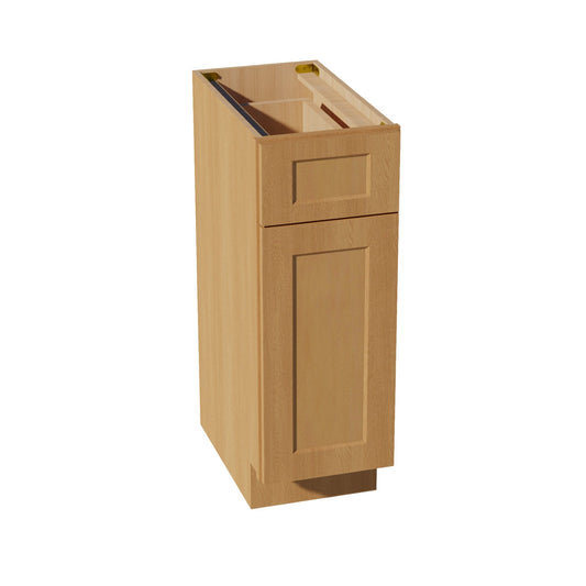 VB1221-ST: Shaker Timber 12"W x 34-1/2"H x 21"D 1 Door & 1 Drawer Single Door Vanity Base Cabinets