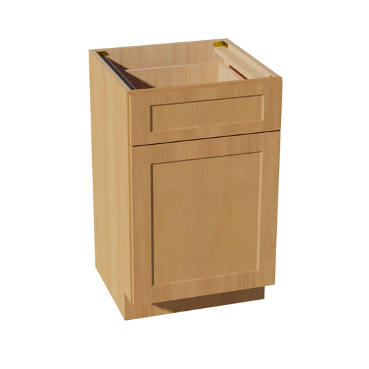VB2121-ST: Shaker Timber 21"W x 34-1/2"H x 21"D 1 Door & 1 Drawer Single Door Vanity Base Cabinets