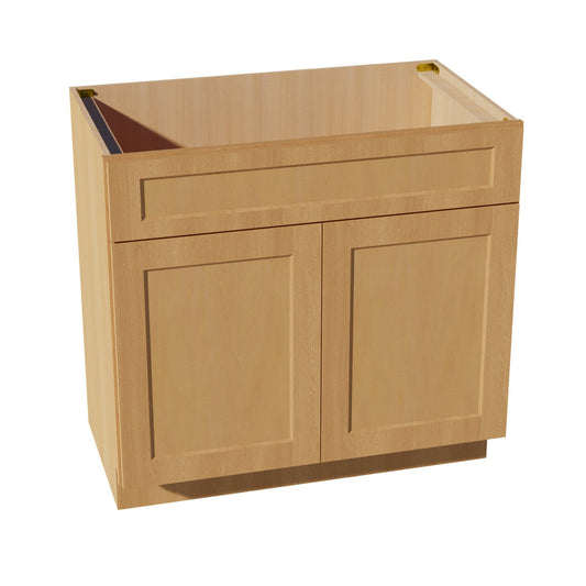 VSB3621-ST  Vanity Sink Base 1 False Drawer & 2 Doors - Shaker Style - Timber   36"W x 34-1/2"H x 21"D