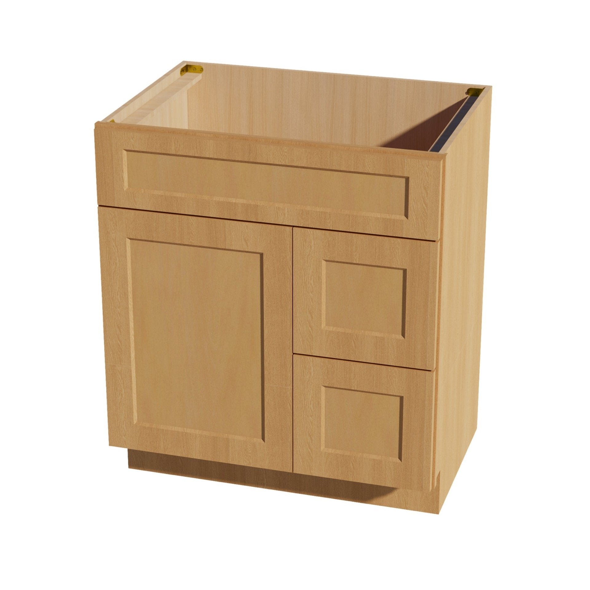 VSD3021R-ST  Vanity Sink Base 2 Doors & 2 Right Drawers Offset - Shaker Style - Timber   30"W x 34-1/2"H x 21"D