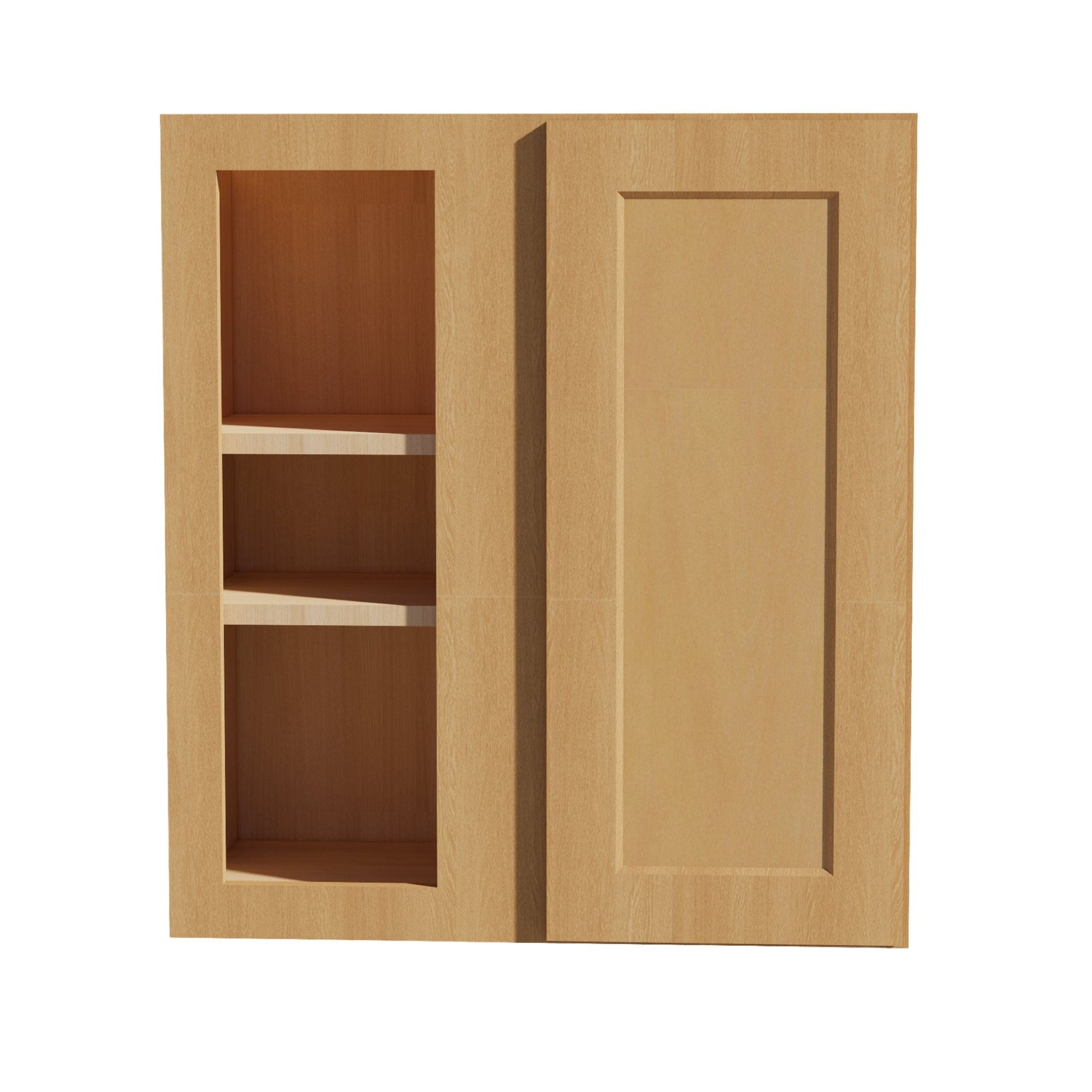 WBC2730-ST  Wall Blind Corner Cabinet 1 Door & 2 Shelves - Shaker Style - Timber   27"W x 30"H x 12"D