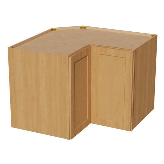 WPC2430-ST  Wall Corner Cabinet Pie Cut  1 Door & 2 Shelves  - Shaker Style - Timber   11-1/2" X 11-1/2" x 30"H x 24"D