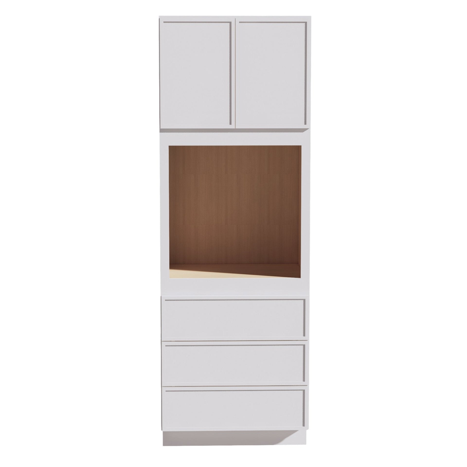 OC3396-SSW  Tall Oven 2 Door & 3 Drawers Cabinet - Slim Shaker Style - White   33"W x 96"H x 24"D
