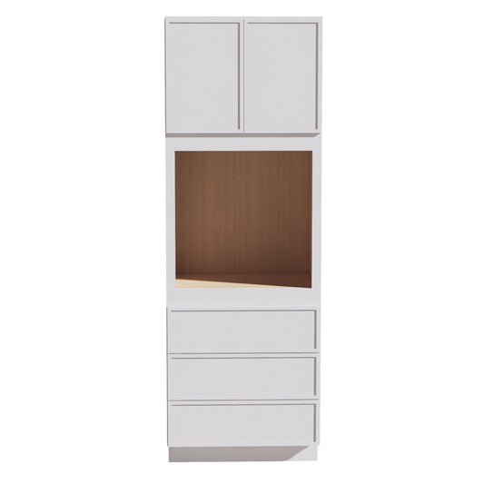 OC3396-SSW  Tall Oven 2 Door & 3 Drawers Cabinet - Slim Shaker Style - White   33"W x 96"H x 24"D