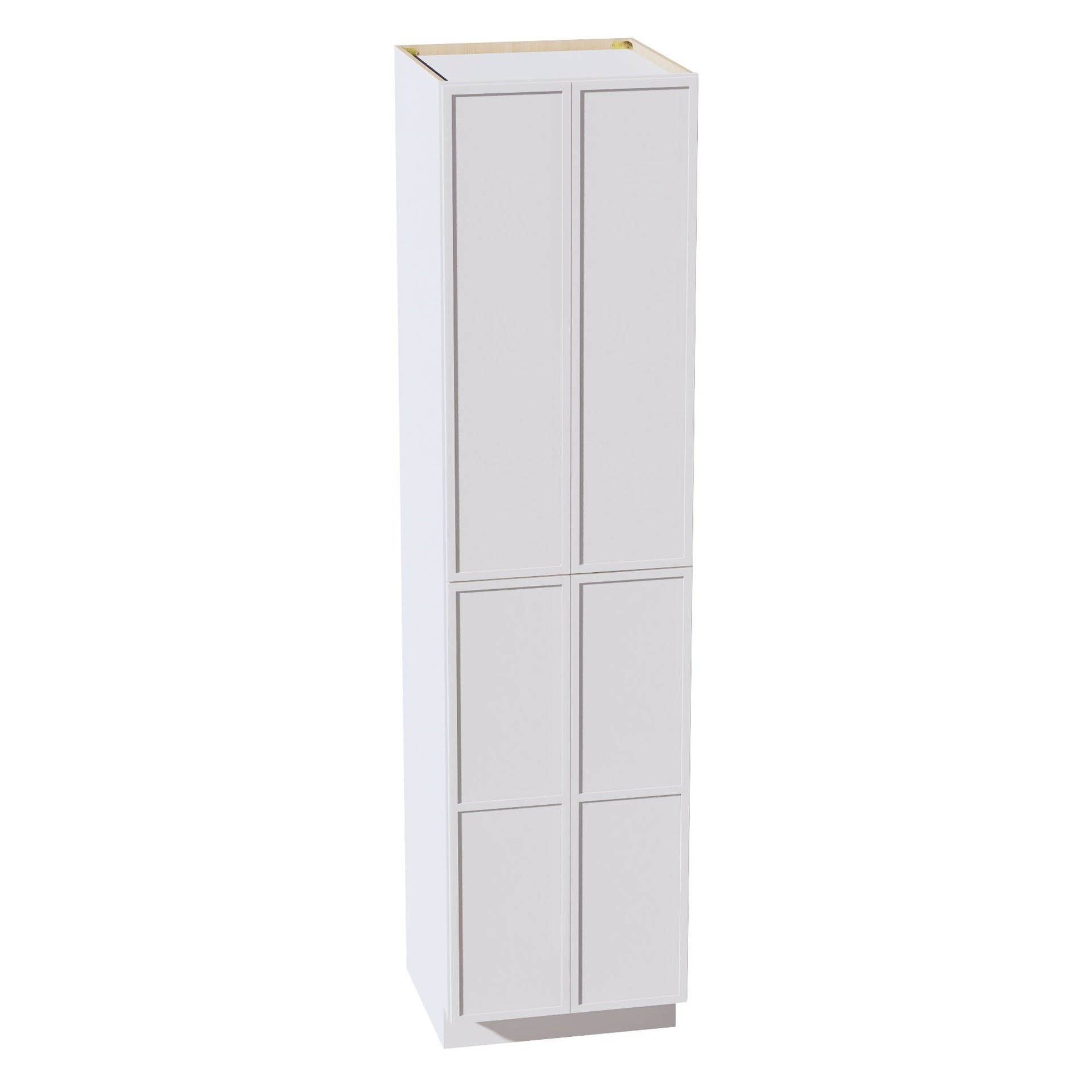 TP2496-SSW  Tall Shelf Pantry Cabinet 4 Door & 6 Sheleves - Slim Shaker Style - White   24" W x 96"H x 24"D