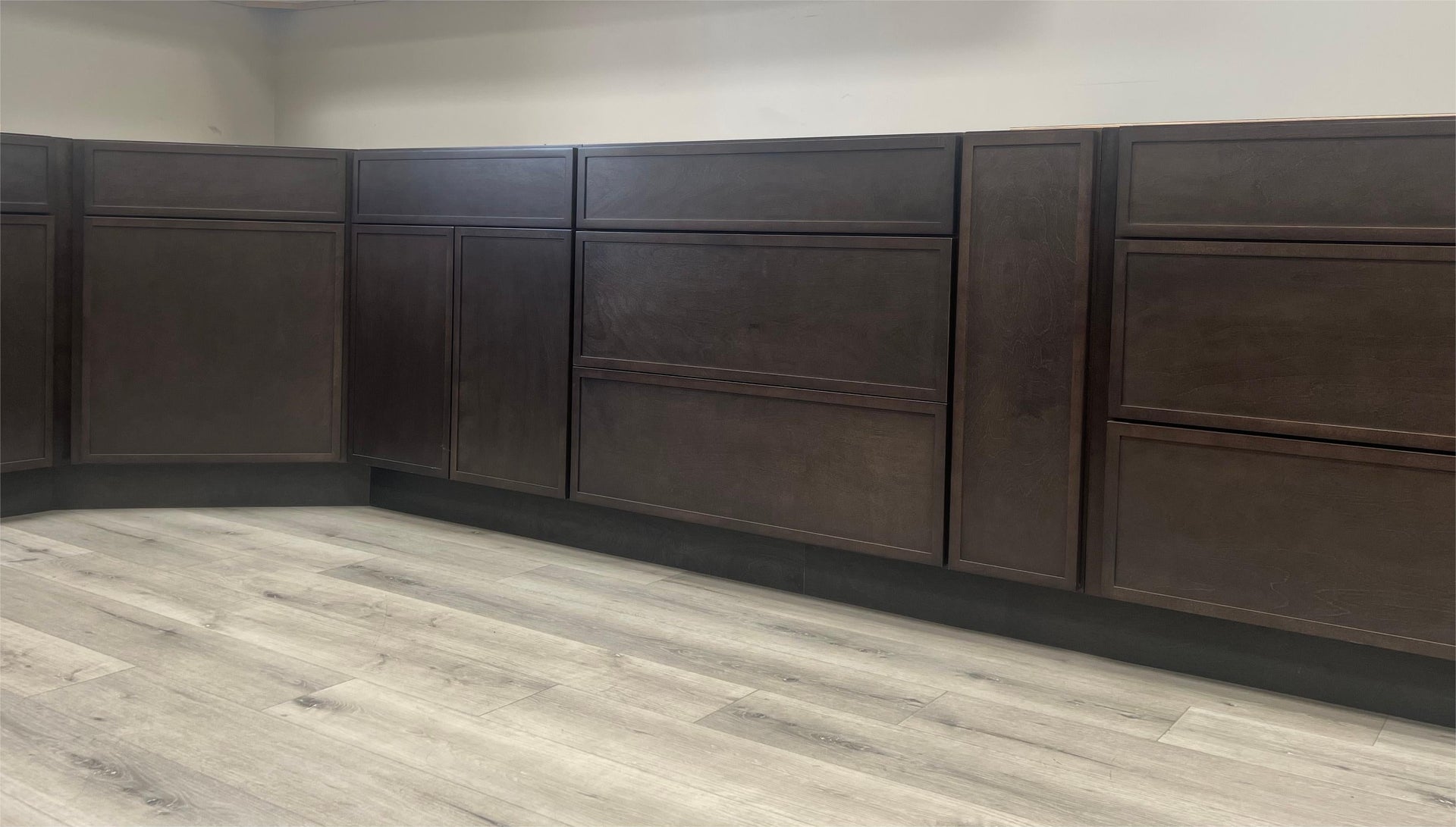 WD1860-SSE: Slim Shaker Espresso 18"W x 60"H 1 Door & 2 Drawers Special Wall Cabinet