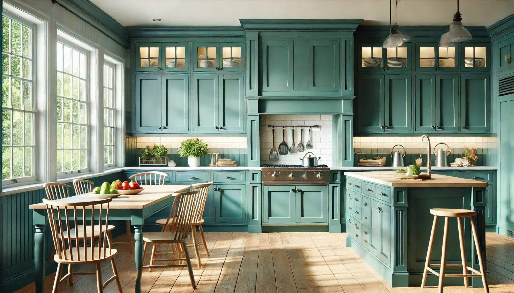 WRH4836-SG: Shaker Green 48"W x 36"H Wood Wall Mounted Range Hoods