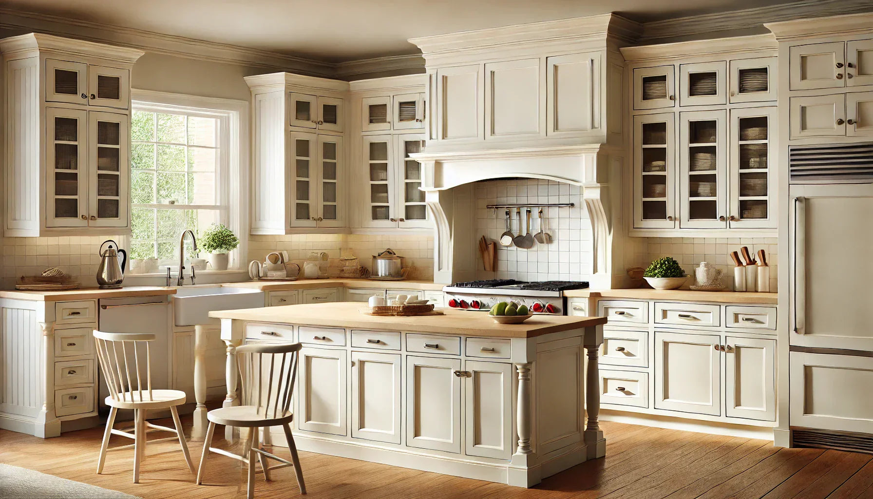 W3324-SSAW: Shaker Swan White 33"W x 24"H 2 Doors Standard Wall Bridge Cabinet